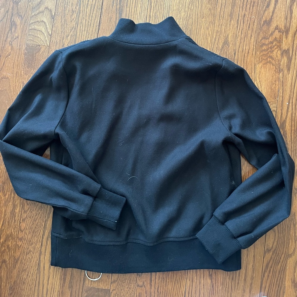 Black Zip Up Motorcycle Jacket - image 2